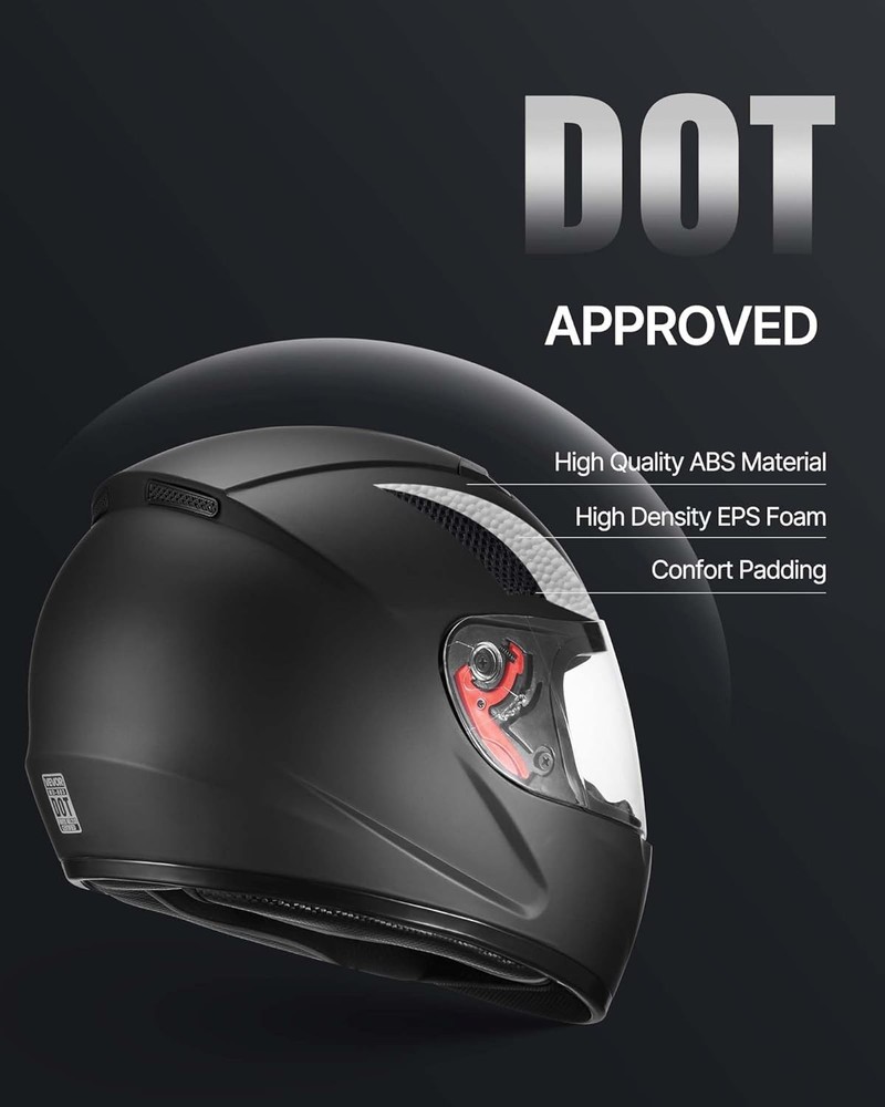 VEVOR Full Face Motorcycle Helmet Dual Visor DOT Approved 1 Pack