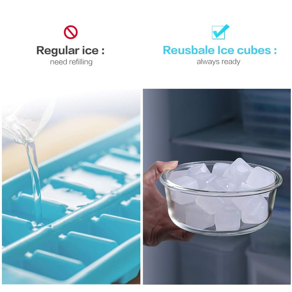 Reuable Ice Cube for Drinks - White Clear Plastic to 0.98”,