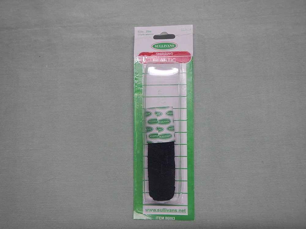 Elastic Black Shirring 30 meters