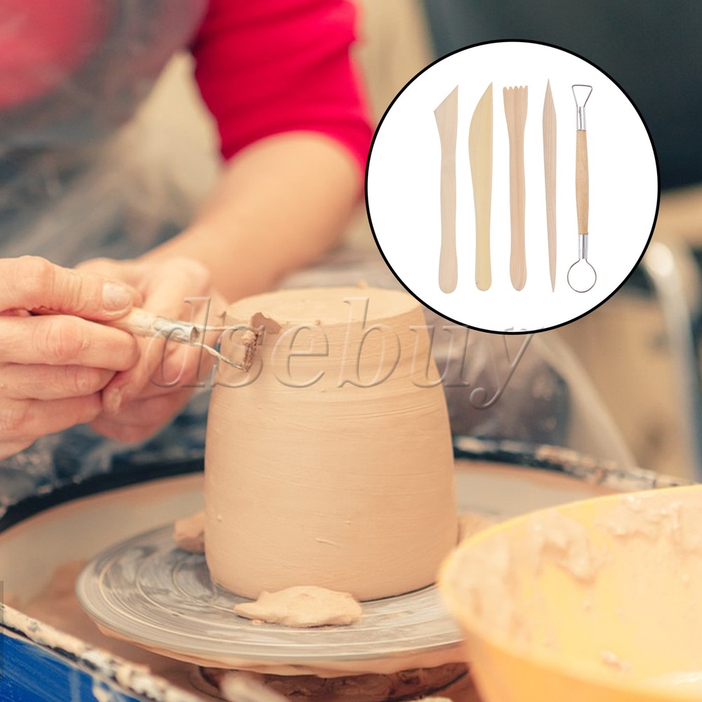 5 Pieces Stainless Steel Polymer Carving Modeling Tools Set for Beginner 6"