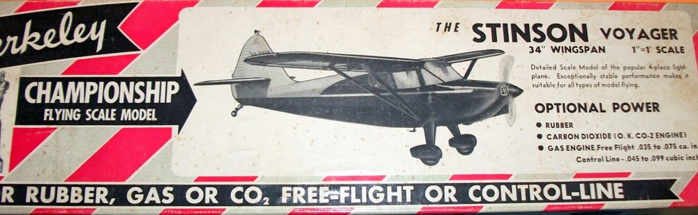 Berkeley STINSON VOYAGER PLAN + PARTS PATTERNS 34" FF / RC Scale Model Airplane