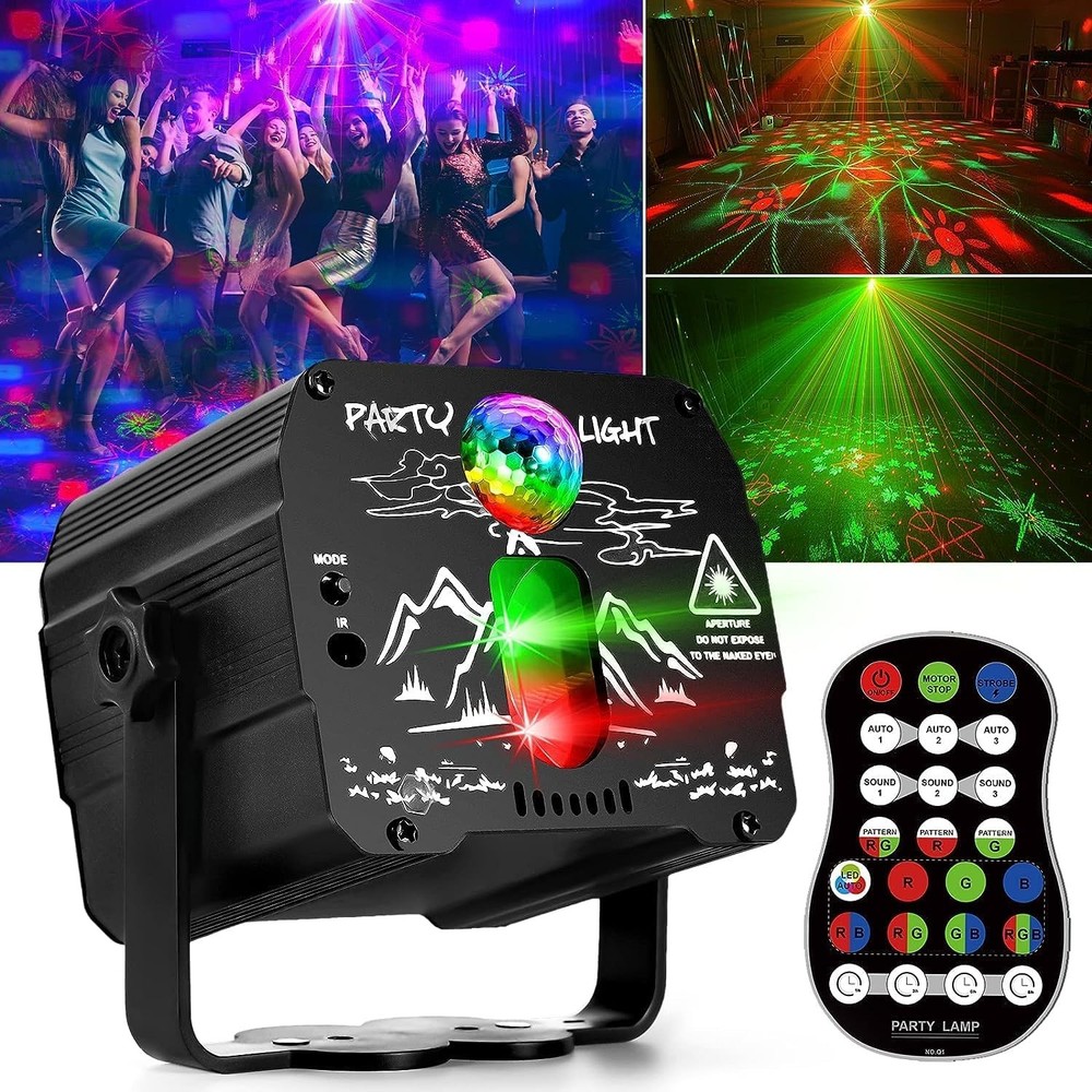 Party DJ Lights with Remote Control, Portable Mini Disco Ball Usb Powered 7
