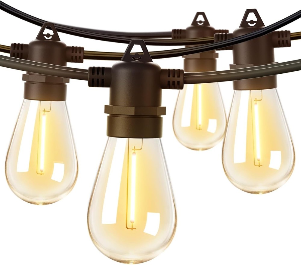 50FT LED Outdoor String Lights W/ Edison Shatterproof Bulbs Weatherproof Strand