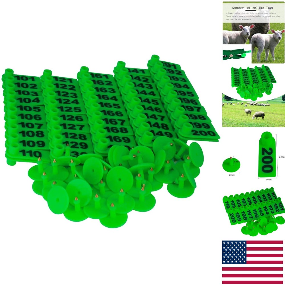 Efficient 200-Pack Livestock Ear Tags - Robust Plastic for Animal Marking