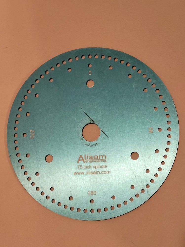 Alisam engineering 7  inch diameter plate  .75 inch spindle