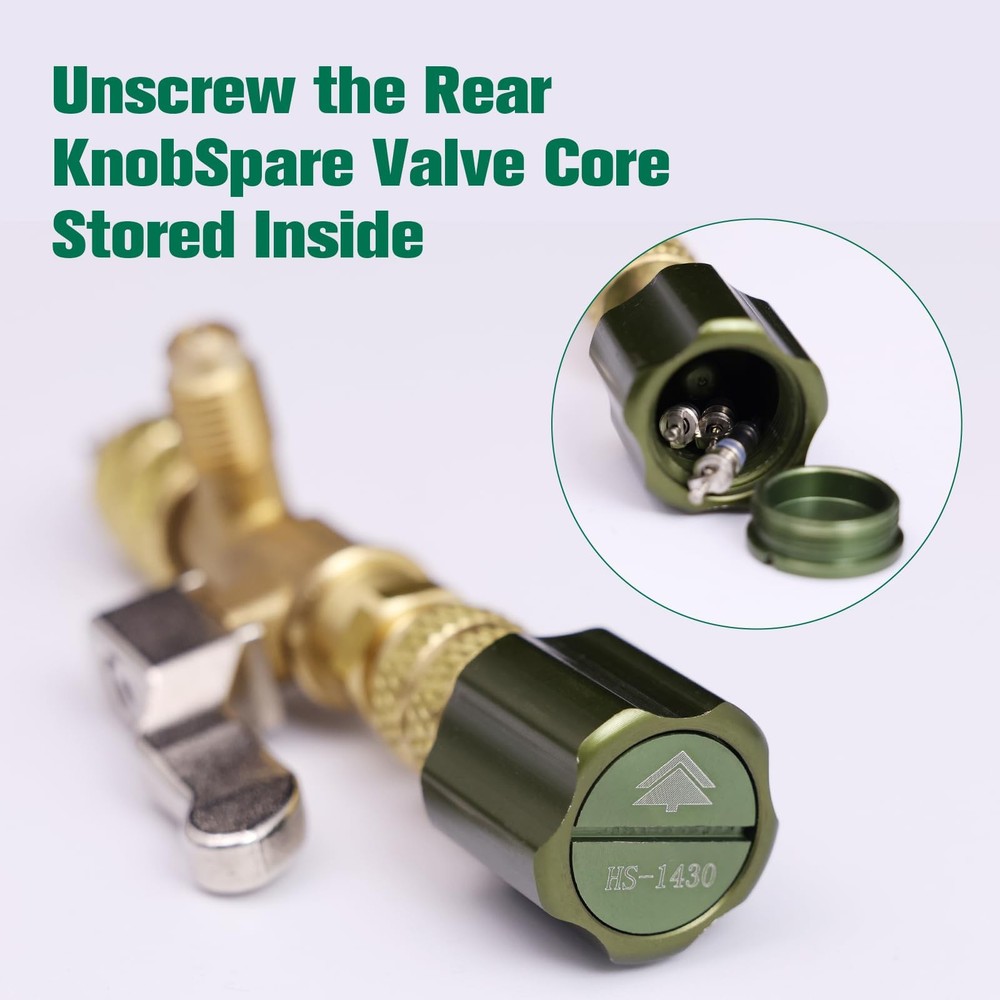 HVAC Valve Core Removal Tool with 1/4 and 5/16 SAE Brass Adapter