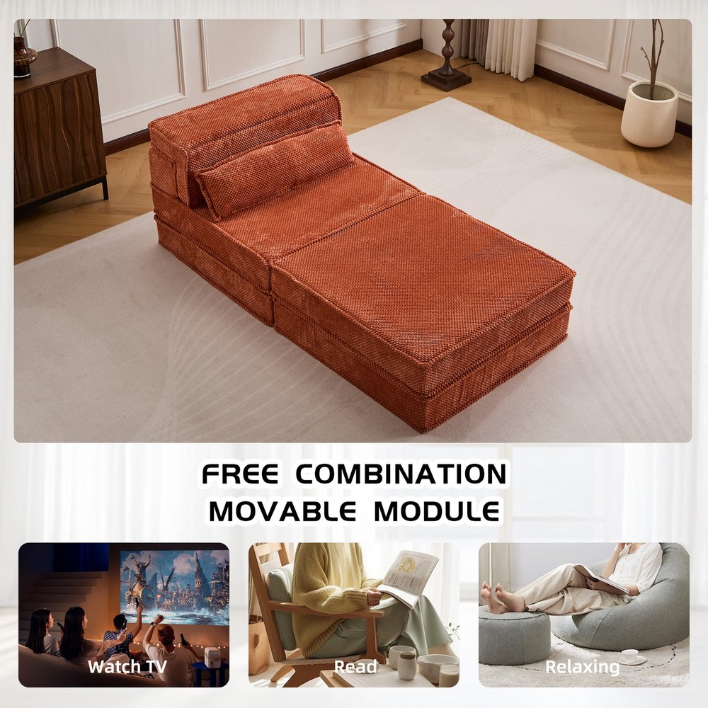 Compression Mahjong Sofa,Convertible Floor Sofa Bed,DIY Boneless Modular Sec