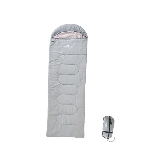 Lightweight Sleeping Bag 2.43lbs, Backpacking Sleeping Bag 46℉-59℉, STONE GREY