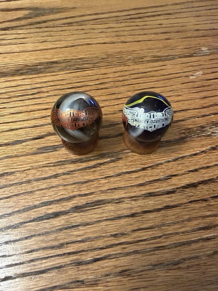 Vintage 2 Marbles w/ Harley-Davidson Logo
