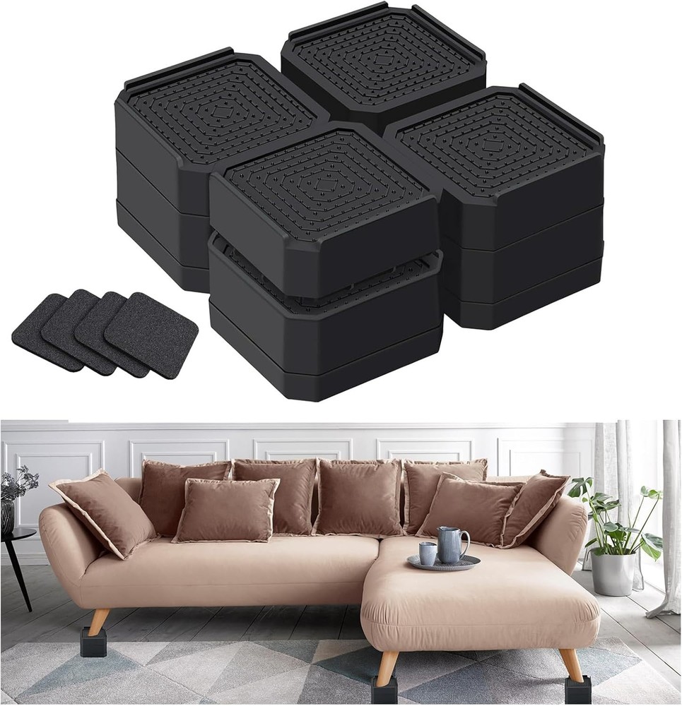 Heavy Duty Furniture Risers Stackable Bed Risers Adjustable Bed Raising Blocks