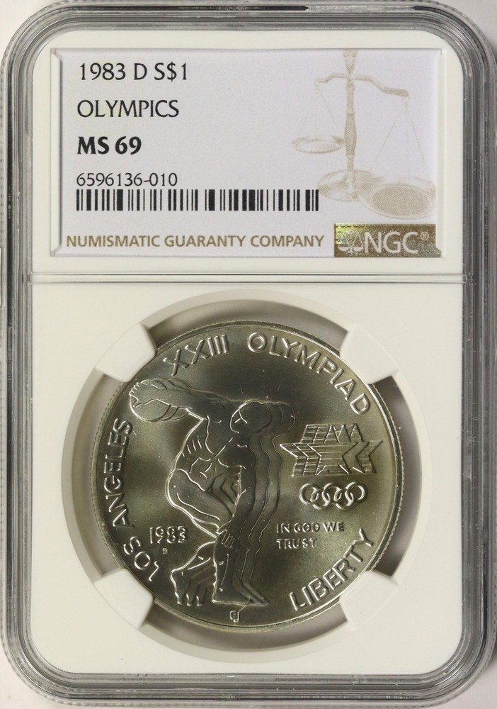 1983-D $1 Olympics Silver Dollar Commemorative NGC MS69