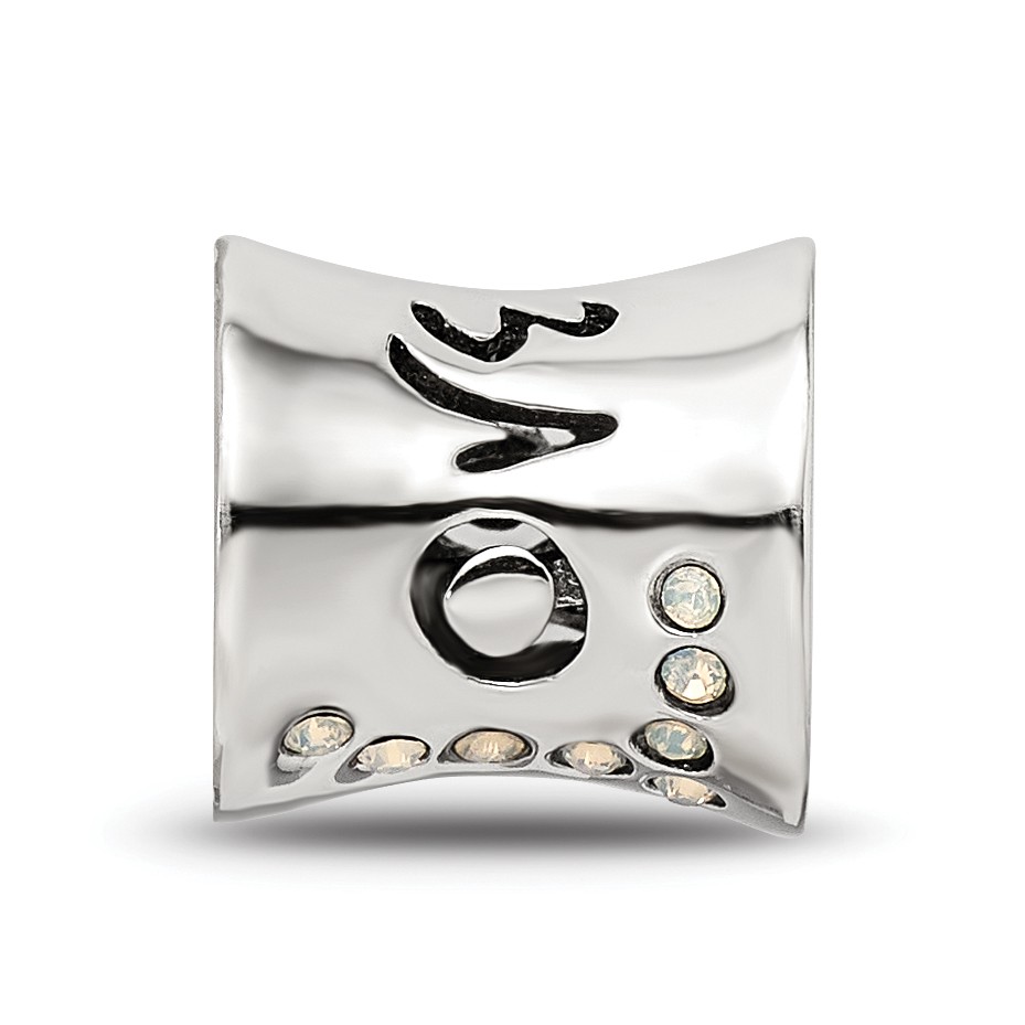 Silver Reflections Crystal Love Bead QRS3359