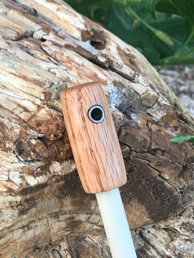 Handmade Round Oak Handle 3/8" Ceramic Field Sharpener