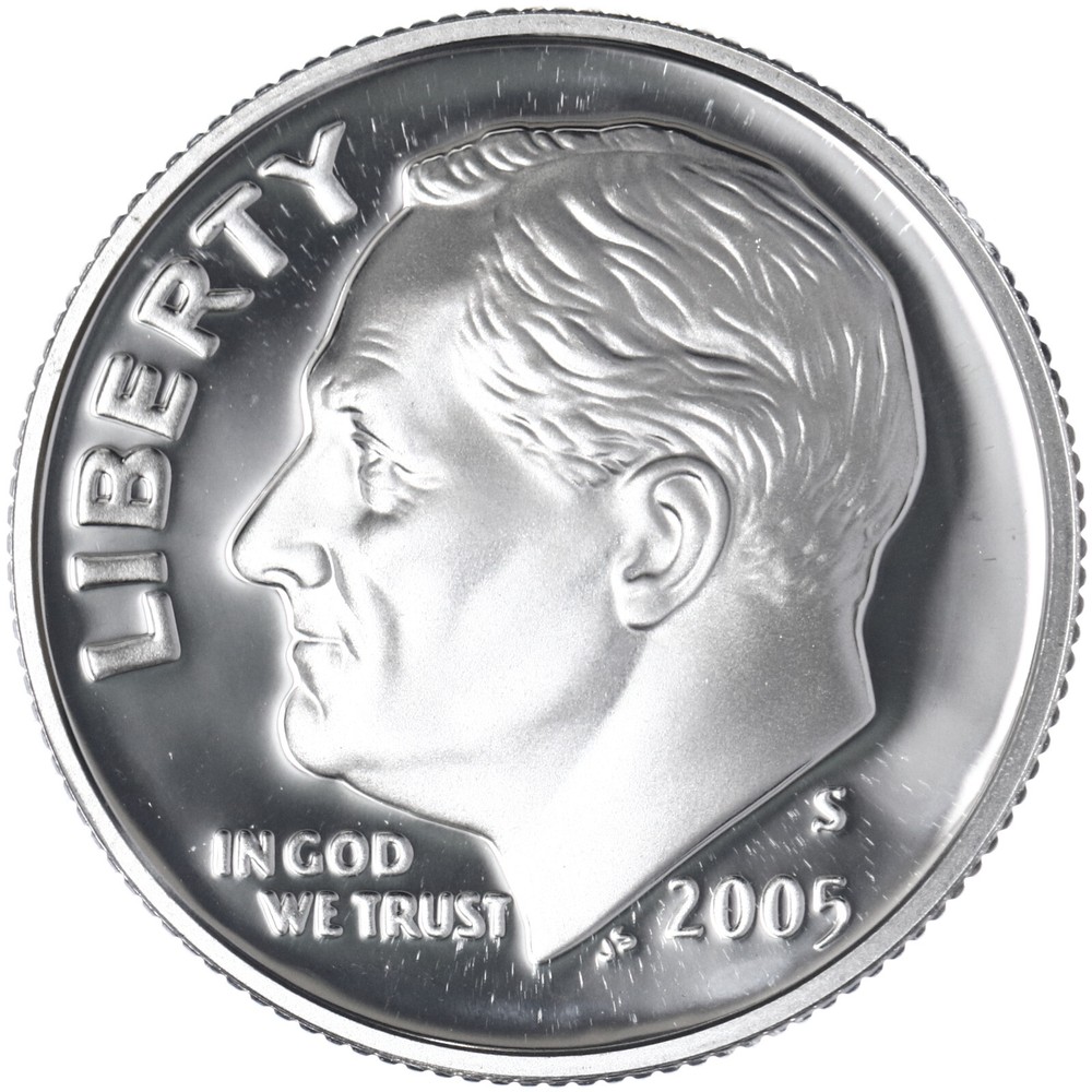 2005 S Roosevelt Dime Gem DCam Proof 90% Silver