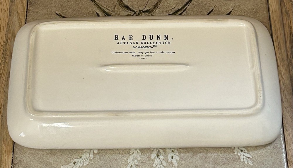 RAE DUNN Script SPREAD Covered Butter Dish Plate