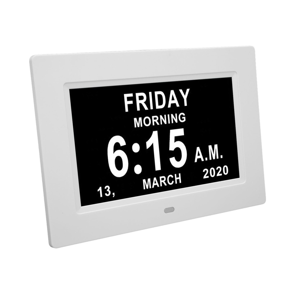 7in Digital Day Clock Auto Dimmable Non Abbreviated Electronic Day Clock For EU