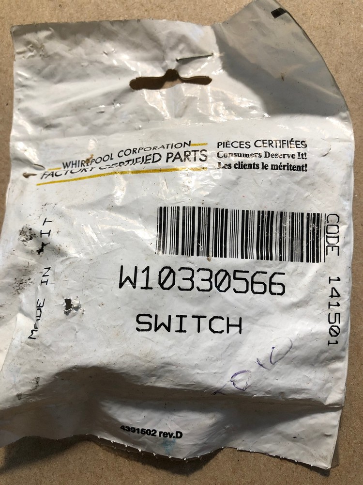Whirlpool # W10330566 Switch - Microwave