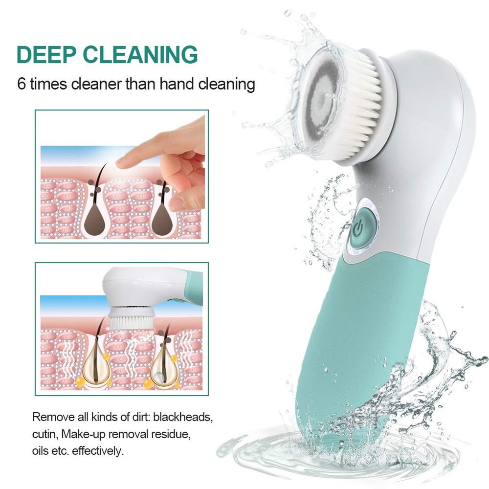 Facial Cleansing Brush Bundled Set with 3pcs Replacements