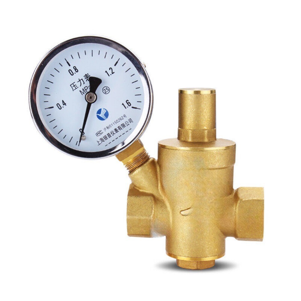1/2'' DN15 BSP Brass Water Pressure Reducing Valve W/ Gauge Flow Adjustable NEW