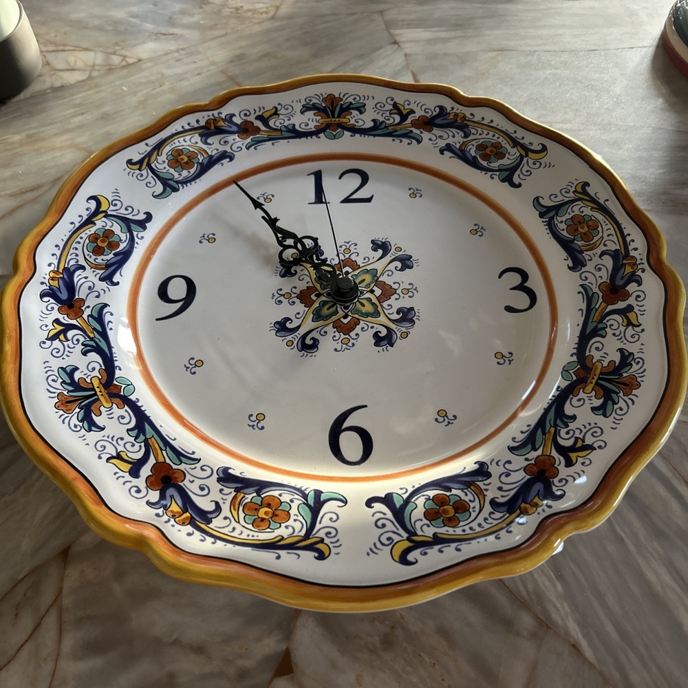 Sur La Table Deruta Ceramic Clock Italy Works