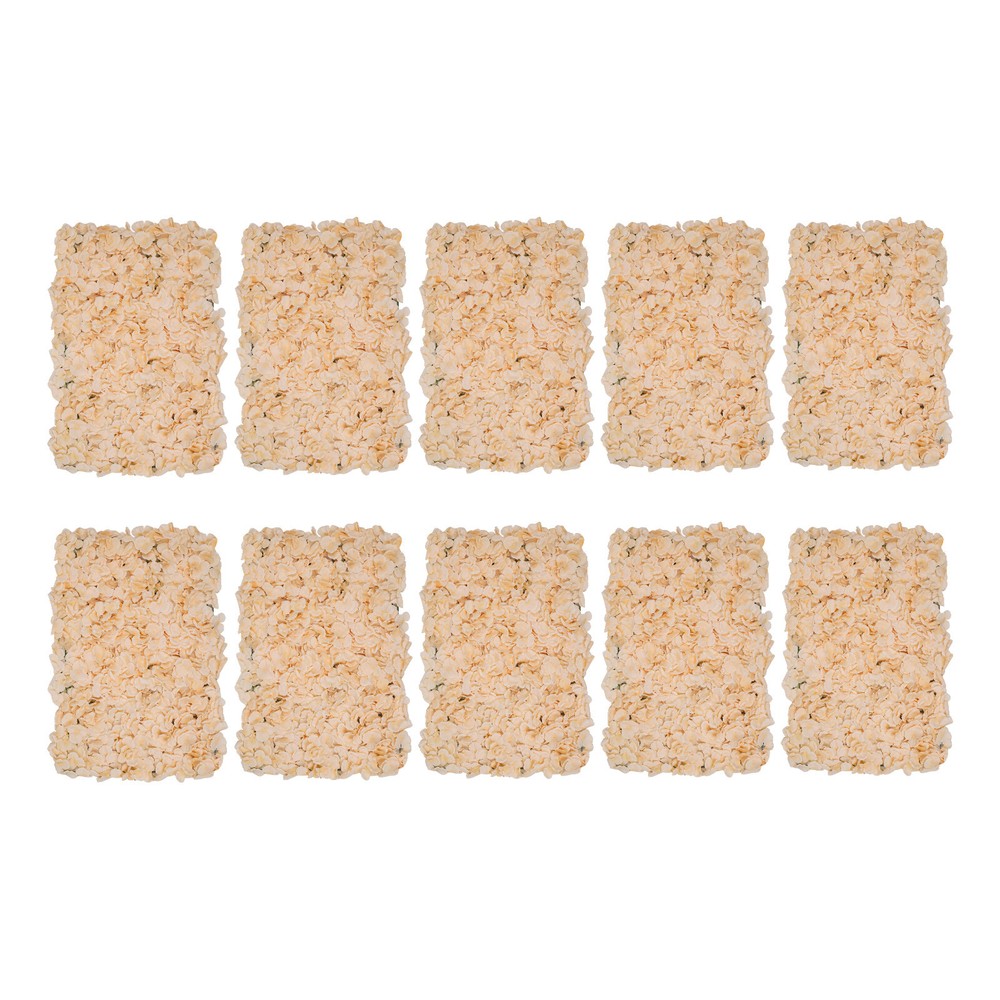 10Pcs Artificial Flower Wall Panel Backdrop Wedding Party Background Venue Decor