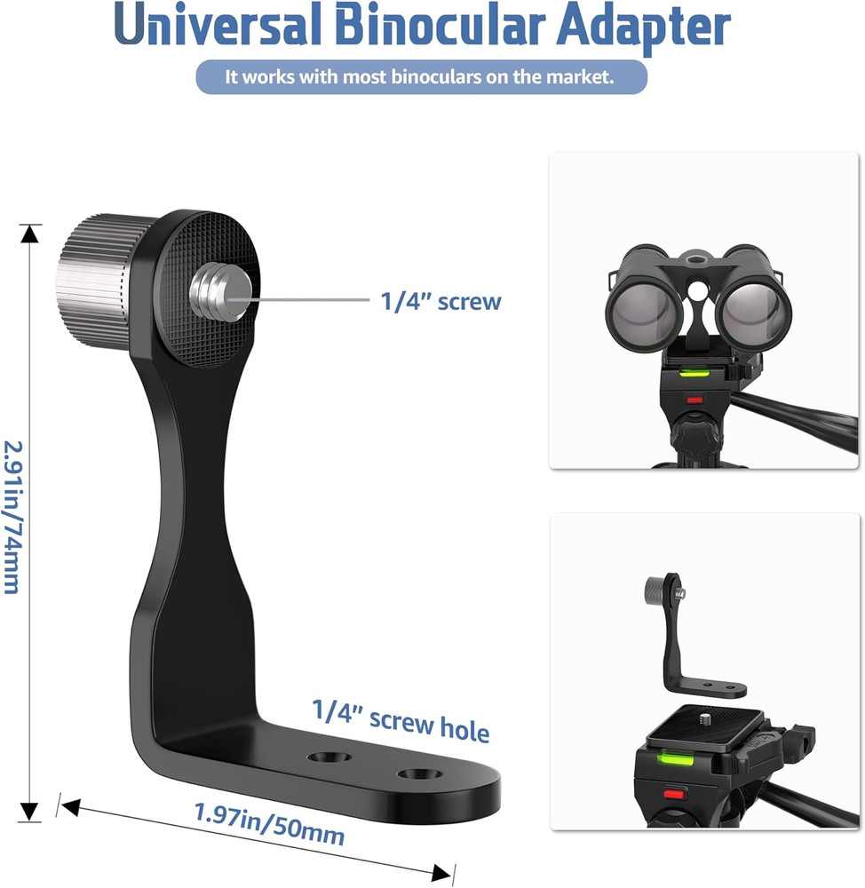 Binocular Tripod, 72” Spotting Scope Tripod Stand with Binocular Adapter and ...