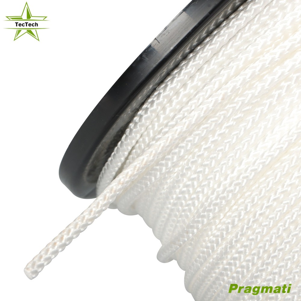 3/16 inch White Solid Braid Nylon Dacron Polyester Rope - 500 Foot Spool