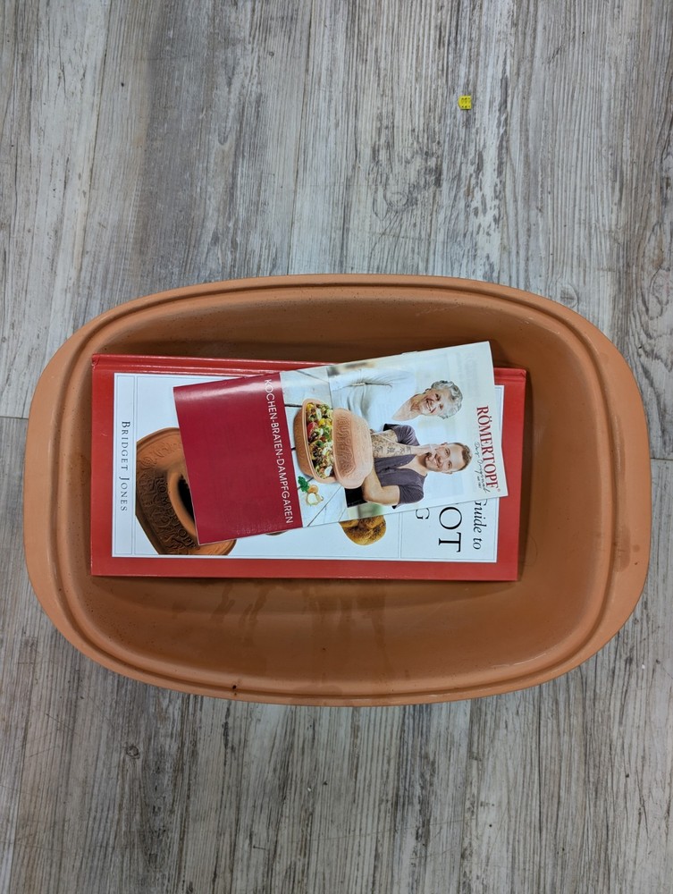 Romertopf West German Terra Cotta Clay 14" Baking Roaster Dish 113