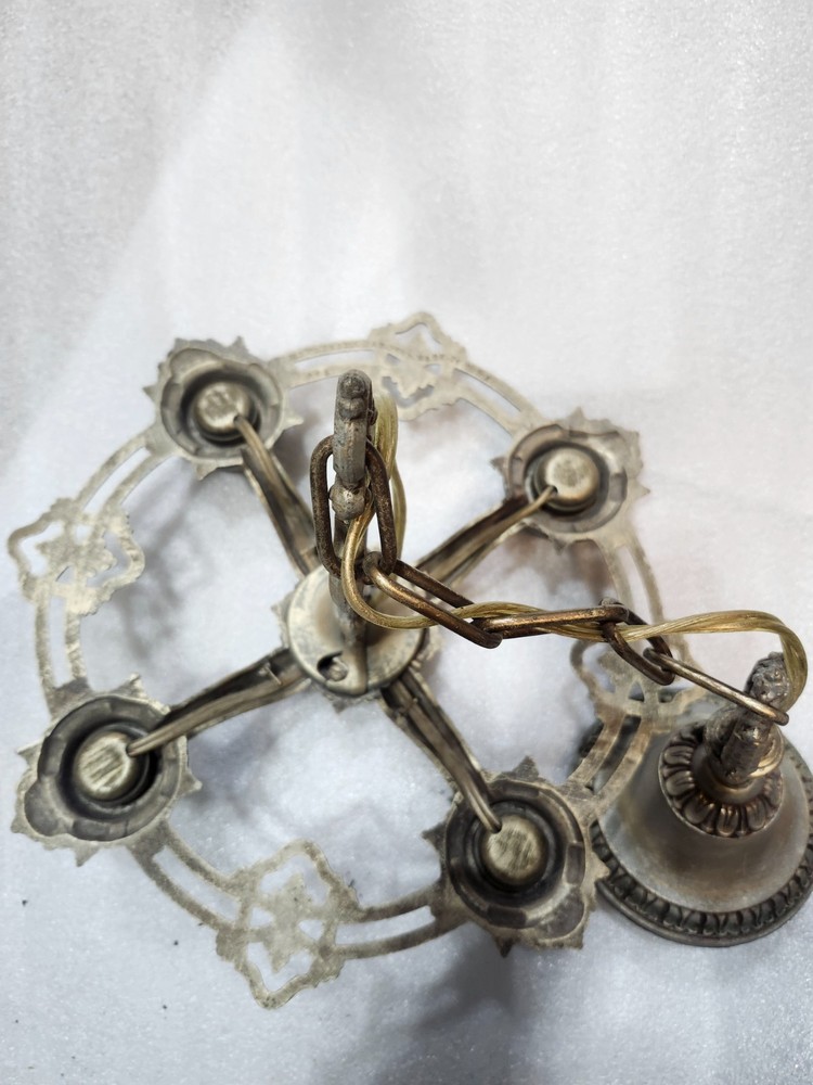 antique cast iron chandelier riddle 865