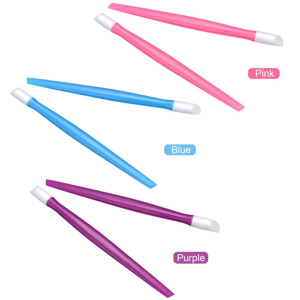 30 Pcs Rubber Cuticle Pusher Silicone Cuticle Pusher Small Plastic Handle Tipped