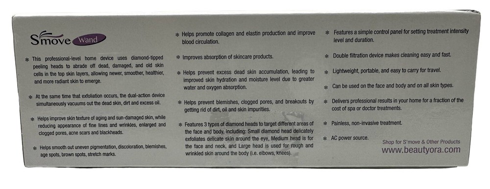 S'move Wand Diamond Microdermabrasion and Suction System : White