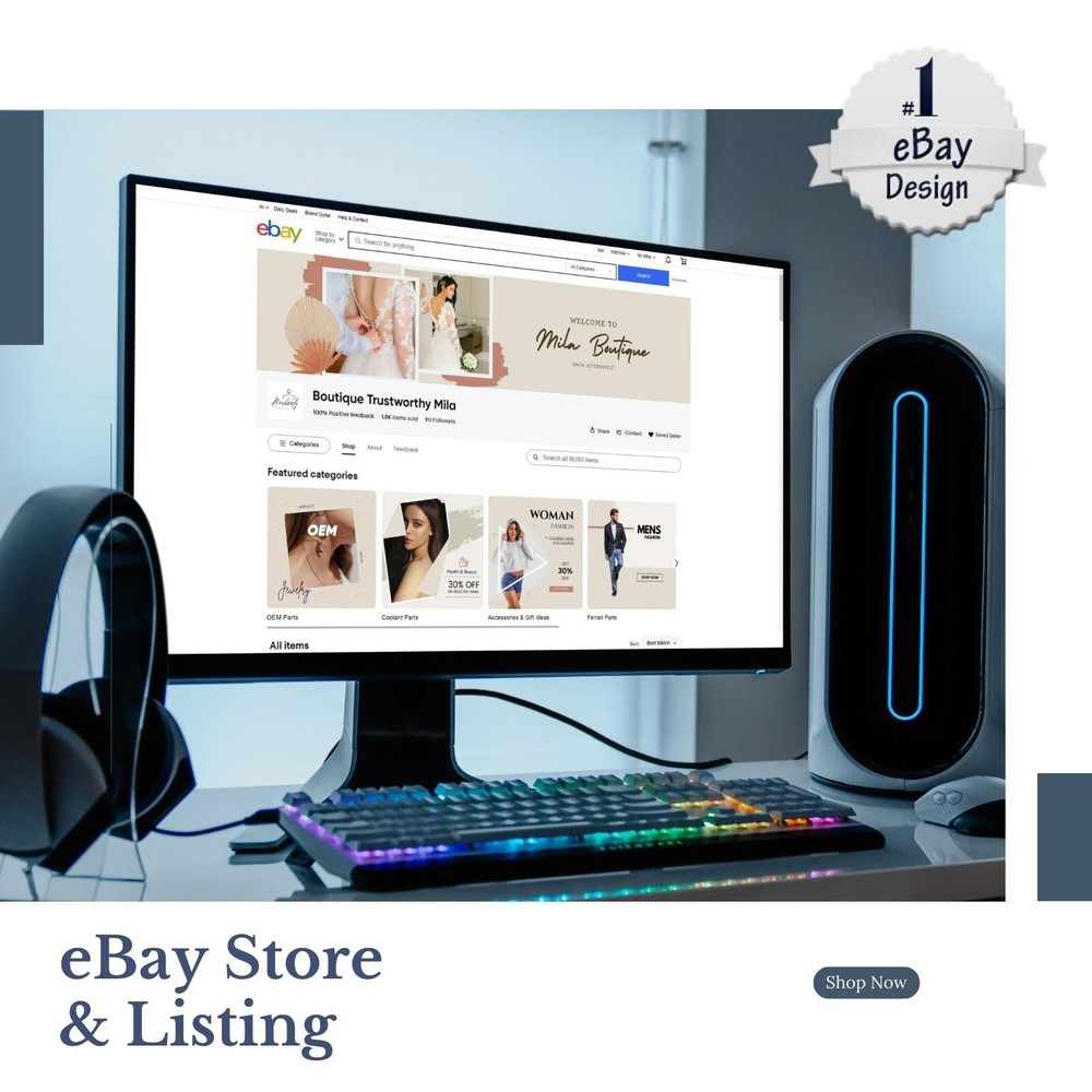 Ebay Store Design Shop Listing Template Billboard Html Mobile Responsive Store