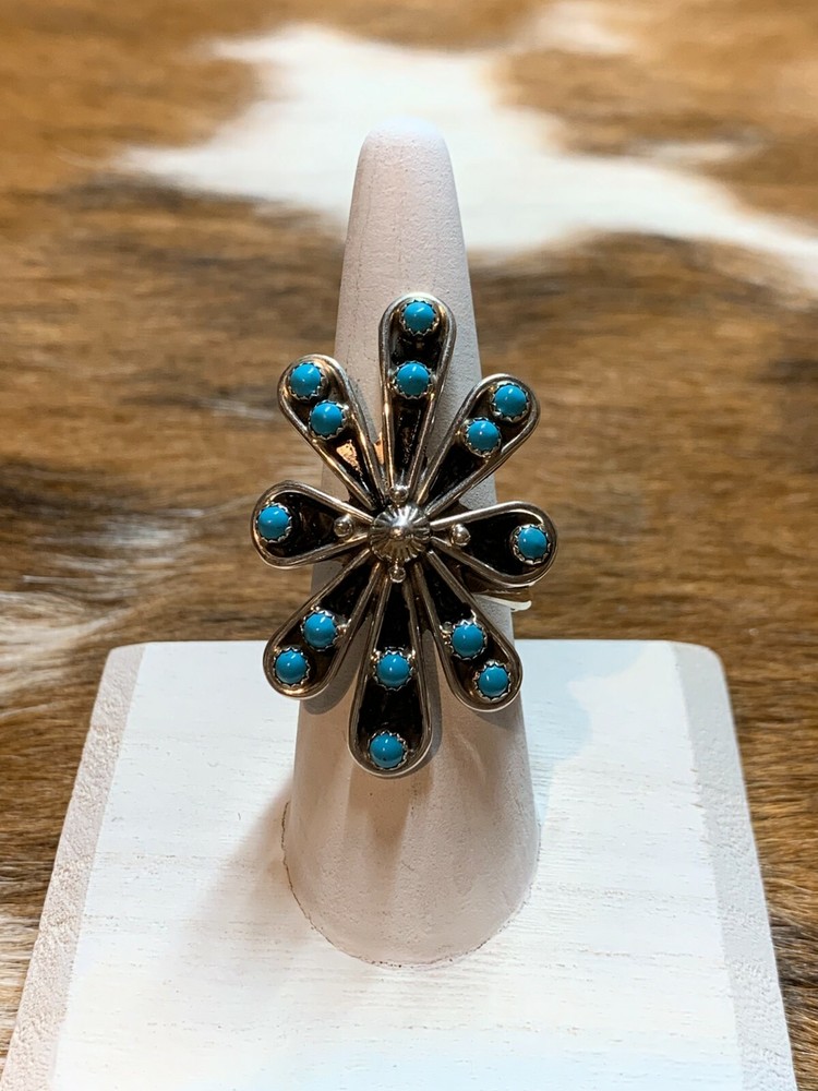 TURQUOISE ~ STERLING SILVER ~ RING (Adj.)