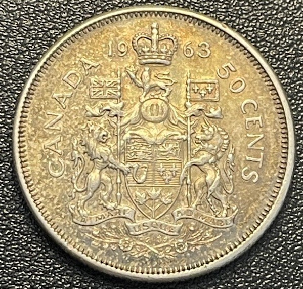 1963 CANADA SILVER 50 CENTS COIN