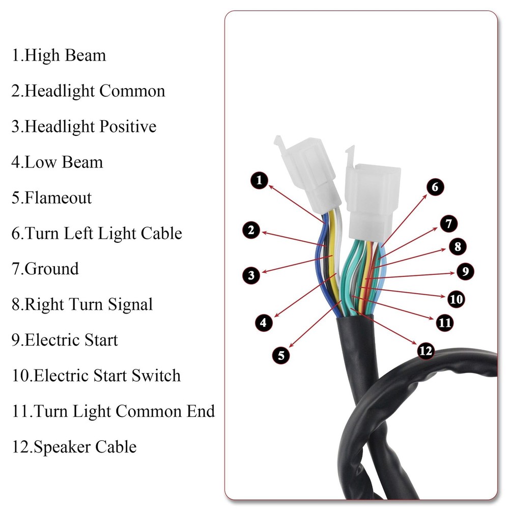 Left Kill Start Turn Light Choke Horn Switch Button Housing 9 Pin 8 Wire Part