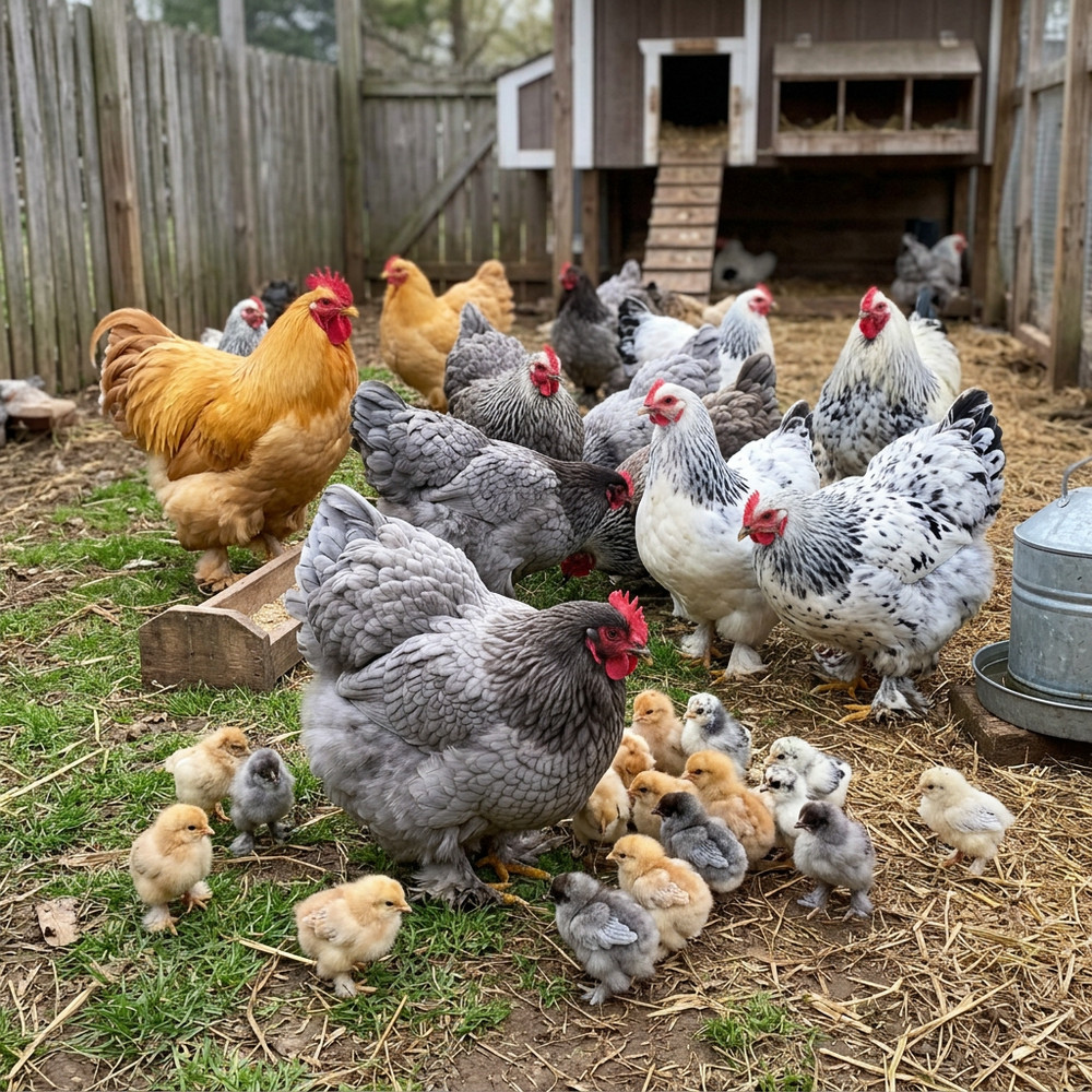 6 Giant Standard Cochin Hatching Eggs – Buff, Splash & Blue