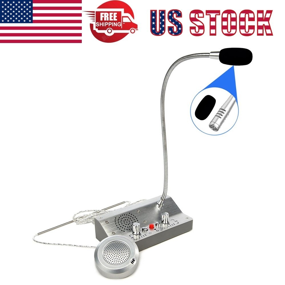Two Way Window Intercom Speaker with Mute Function for Bank Office Hospital
