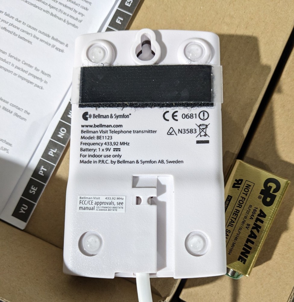 Smart Alert Phone Transmitter Bellman Symfon BE1123 Telephone