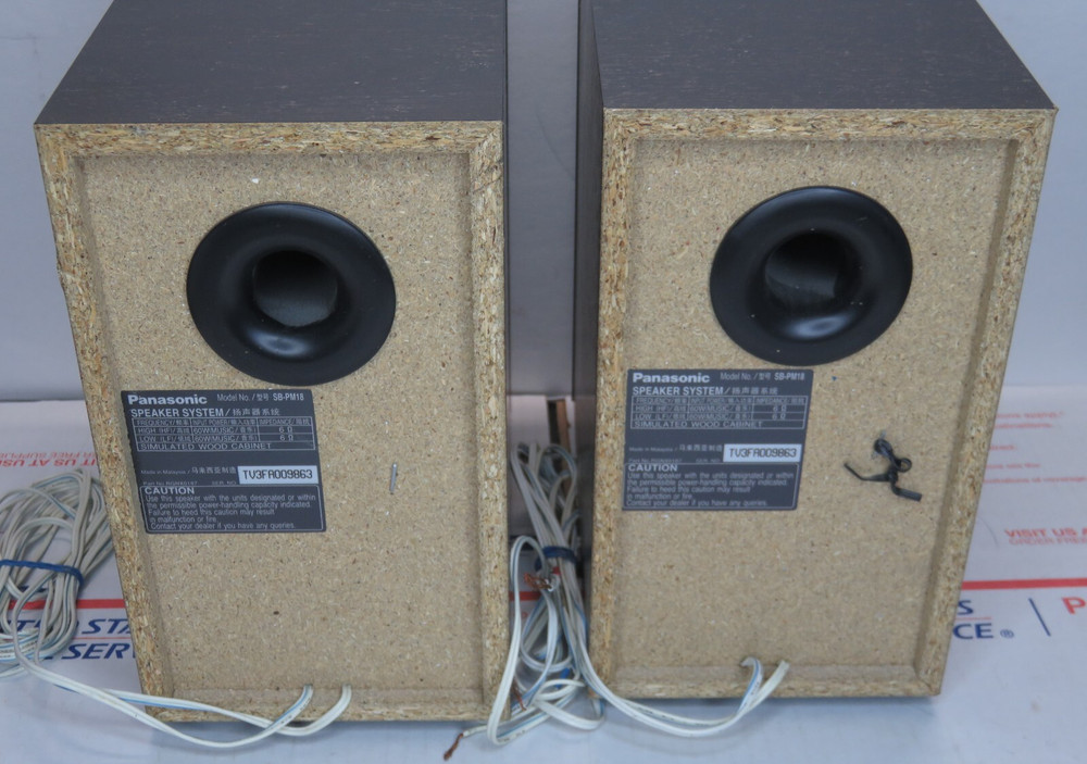 Panasonic SB-PM18 Bookshelf Speaker Set Bi-Wired 60 Watt Tested Working