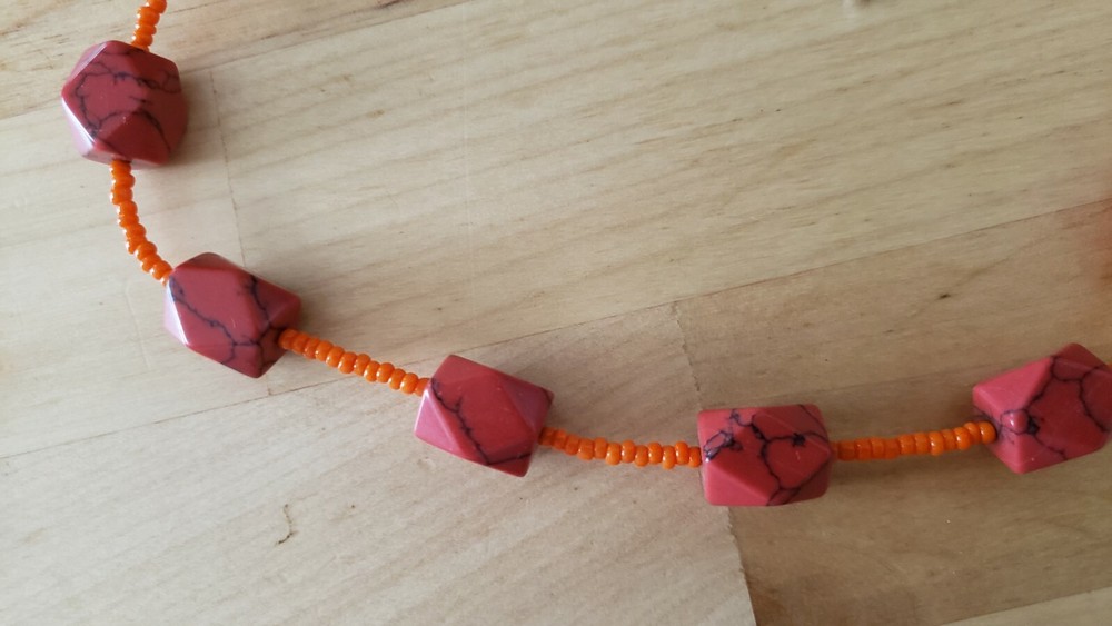 STONE Necklace , 18" + , HAND CRAFTED in USA