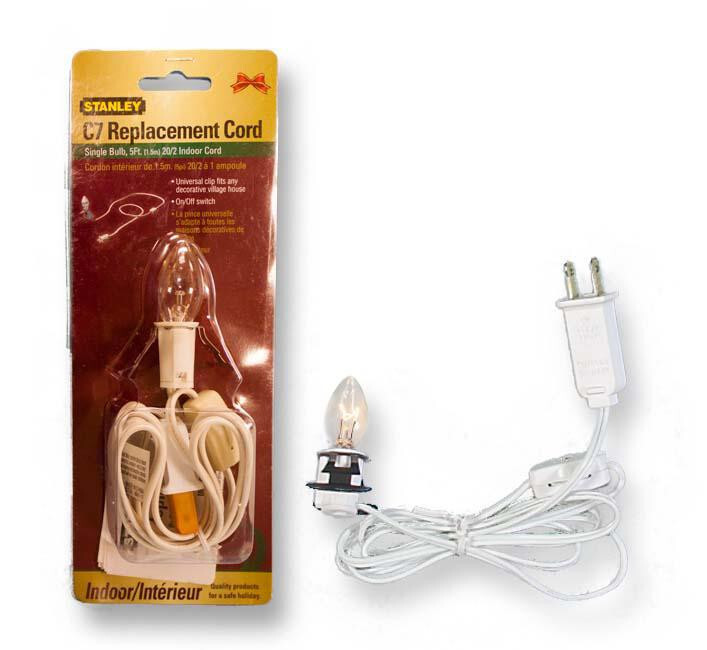 Clip Light/Ponytail- White Cord- Single Bulb