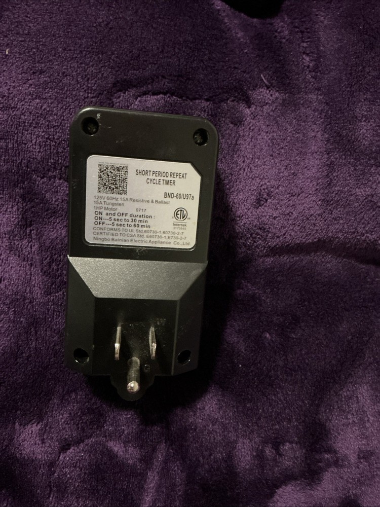 Century Short Period Repeat Cycle Intermittent Timer, Interval U97A, Black