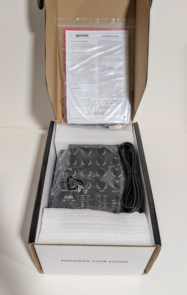 Gemini MXR-01 BT 2-Channel Professional DJ Mixer with Bluetooth Input