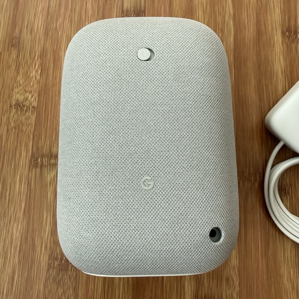 Google Nest GXCA6 Smart Speaker Assistant White Grey w/Power Cable TESTED READ