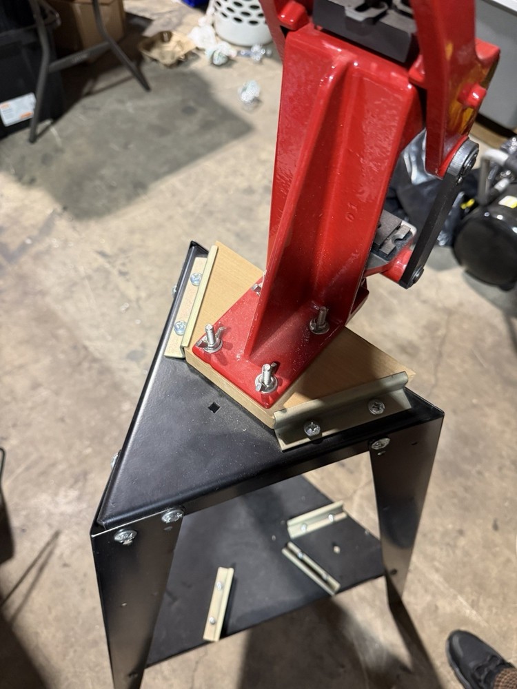 Forster Co-Ax single-stage reloading press On A Dedicated Press Stand