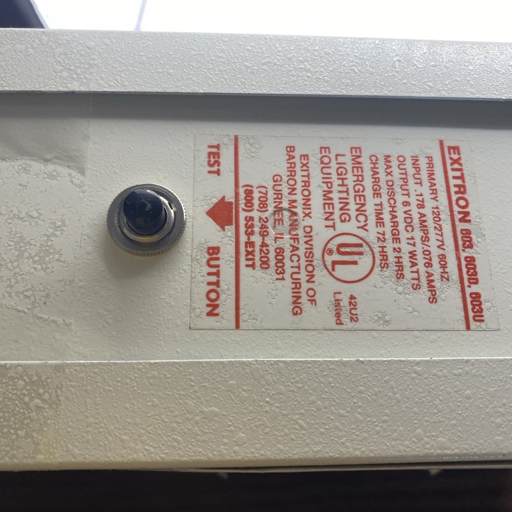 Exitronix 603 Steel Direct View Exit Sign Single Face White 603D 603U READ DESC