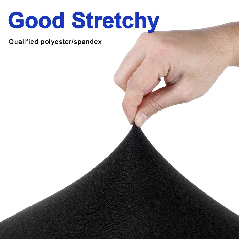 2 Pcs Bar Stool Covers Black Round High Elastic Bar Stool Covers Soft Stools ...