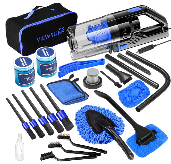 Luxury Car Cleaning Kit with Powerful Handheld Vacuum & Complete Detailing Tools