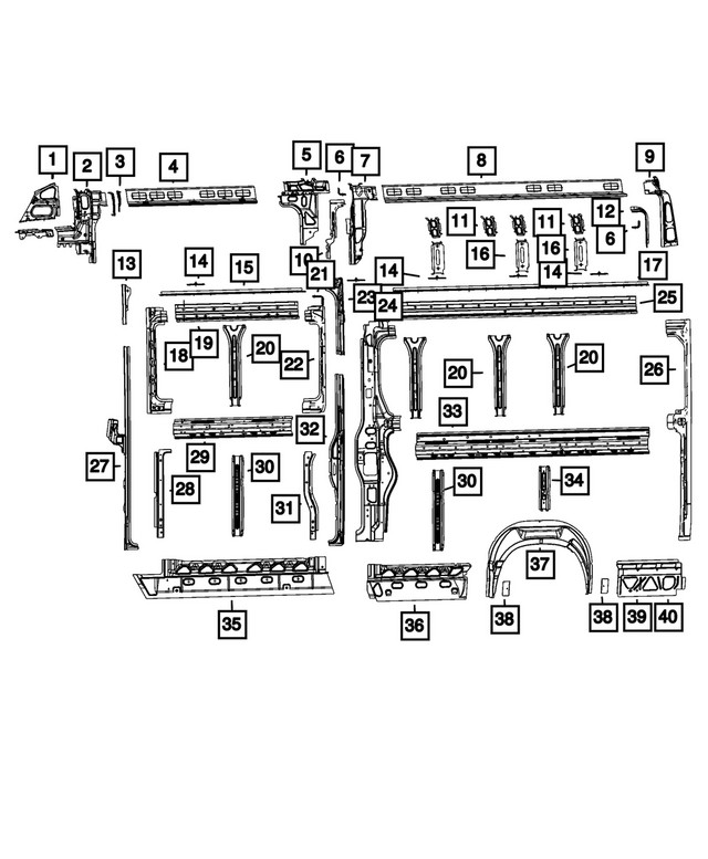 Genuine Mopar Side Panel Reinforcement 68223539aa