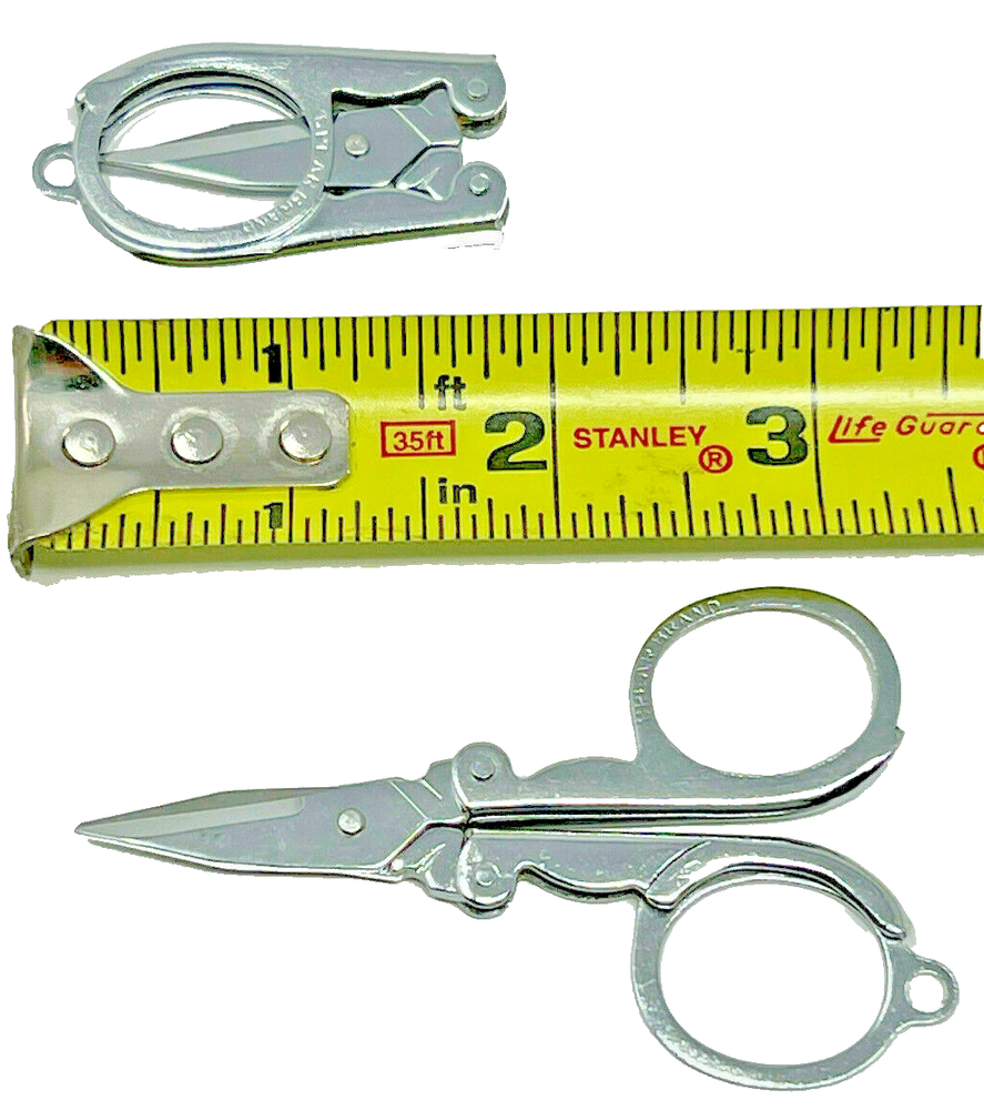 4-Pack FOLDING POCKET SCISSORS - 3.5" - Metal Sharp Durable Portable Travel